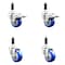 Service Caster 3 Inch 316SS Blue Poly Swivel 3/4 Inch Expanding Stem Caster Lock Brake, 2PK SS316TTLEX20S314-PPUB-BLUE-2-S-2-34 - alternate 1